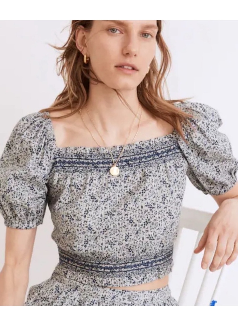 Madewell Jeannette top Florentine floral